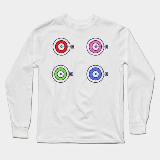 red blue pink green archery target design Long Sleeve T-Shirt